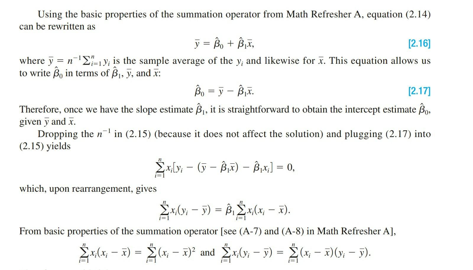 (i) Let ßo and ß, be the intercept and slope from the | Chegg.com