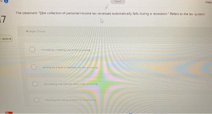 Solved Saved Help The statement"Che collection of personal | Chegg.com