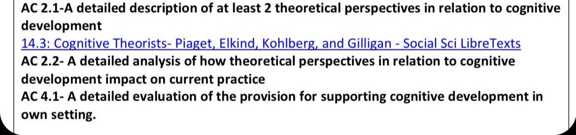 Theoretical perspectives in clearance relation to cognitive development