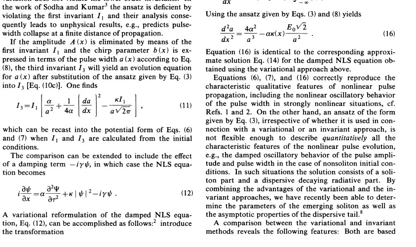 The Analysis Of Nonlinear Pulse Propagation In | Chegg.com