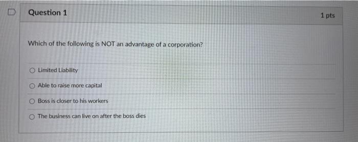 Solved Question 1 1 pts Which of the following is NOT an | Chegg.com
