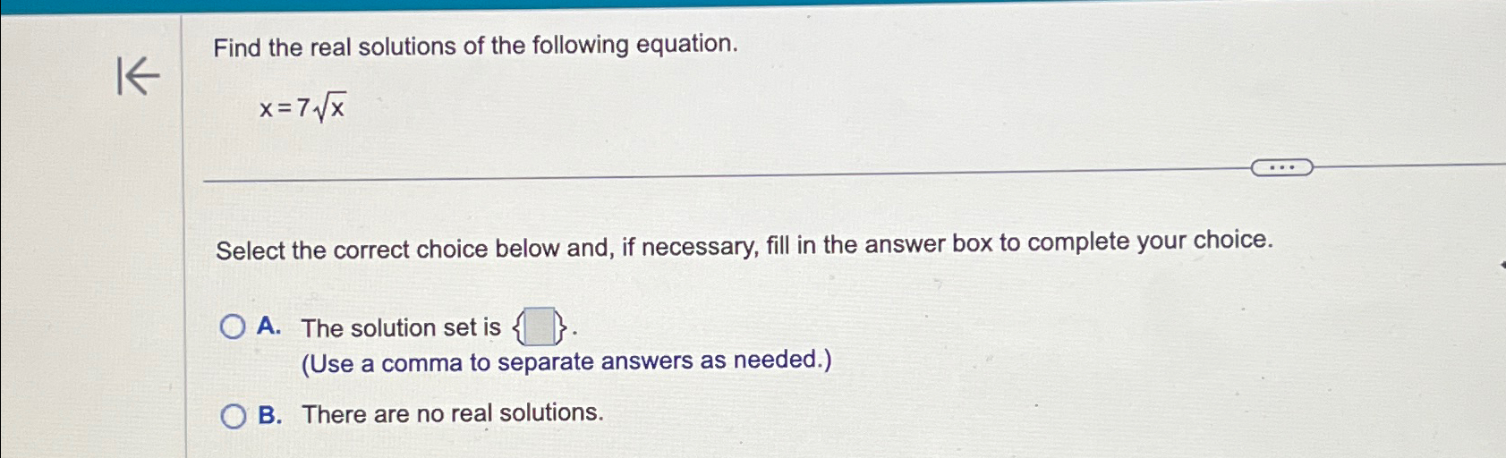 Solved Find the real solutions of the following | Chegg.com