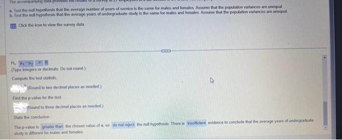 Solved \begin{tabular}{lccccc} Gender & Years of Service & | Chegg.com