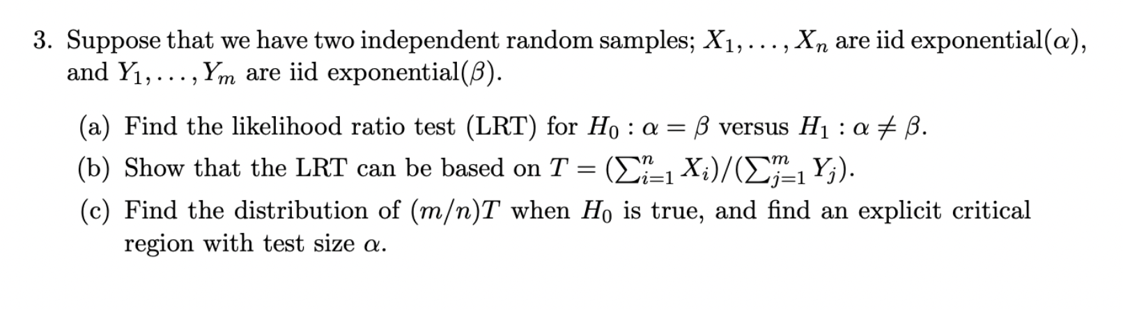 Solved Suppose that we have two independent random samples; | Chegg.com