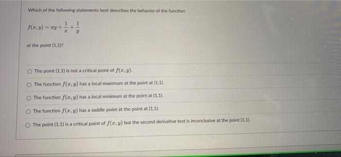 Solved Which of the following statements best describes the | Chegg.com