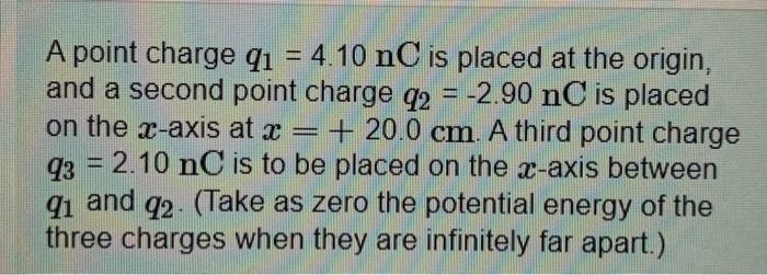 Solved A point charge qı = 4.10 nC is placed at the origin, | Chegg.com