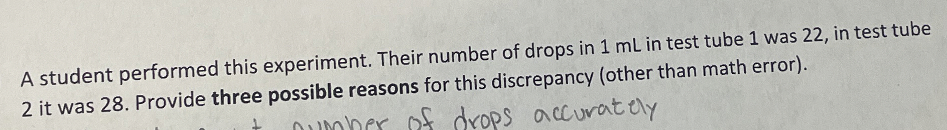 Solved A student performed this experiment. Their number of | Chegg.com