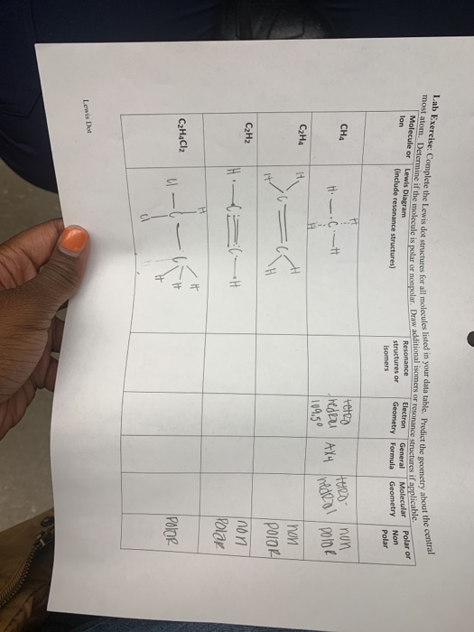 Solved Lab Exercise Complete the Lewis dot structures for Chegg