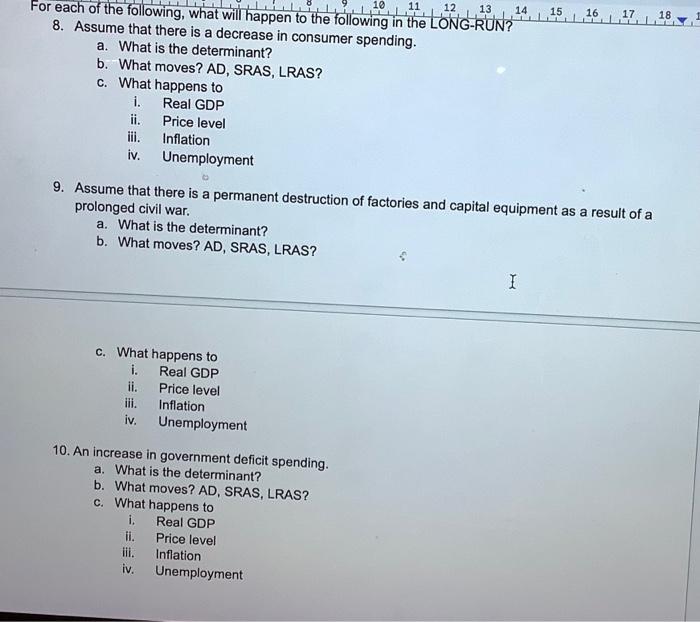 Solved For each of the following, what will happen to the | Chegg.com