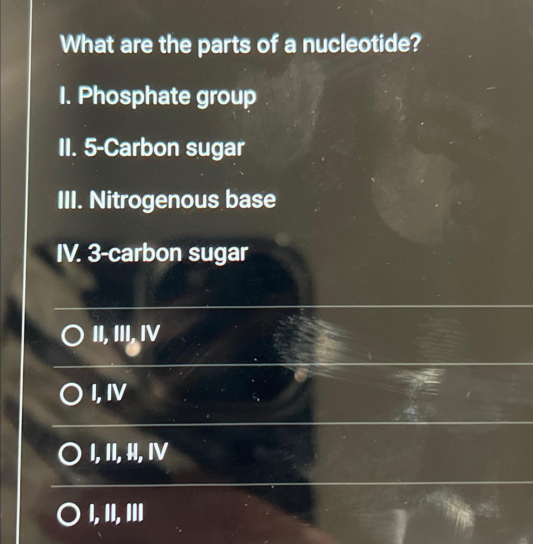 Solved What are the parts of a nucleotide?I. Phosphate | Chegg.com