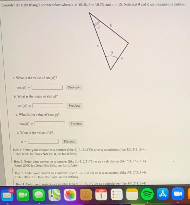 Solved Consider the right triangle shown below where a = | Chegg.com