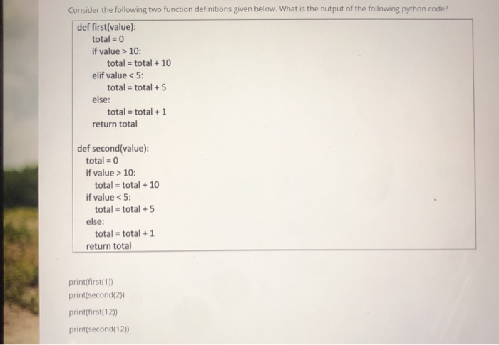 Solved Consider the following two function definitions given | Chegg.com
