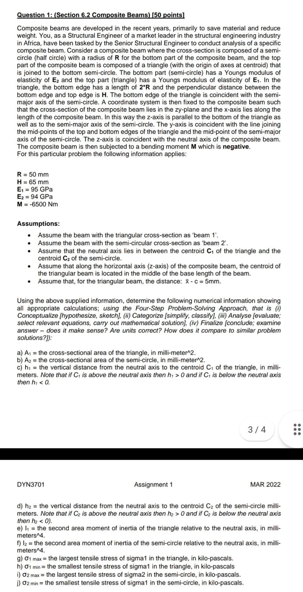 Solved Question 1: (Section 6.2 Composite Beams) [50 points) | Chegg.com