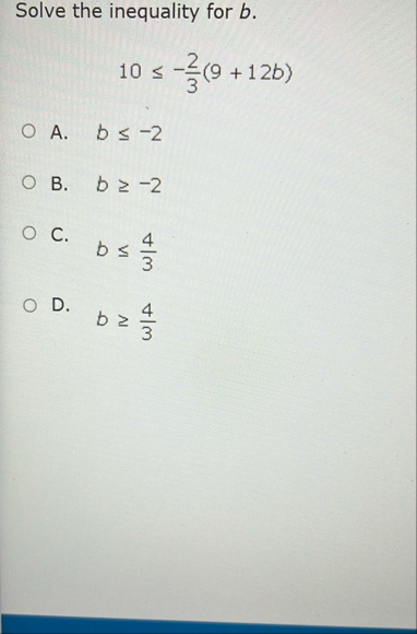 Solved Solve the inequality for | Chegg.com