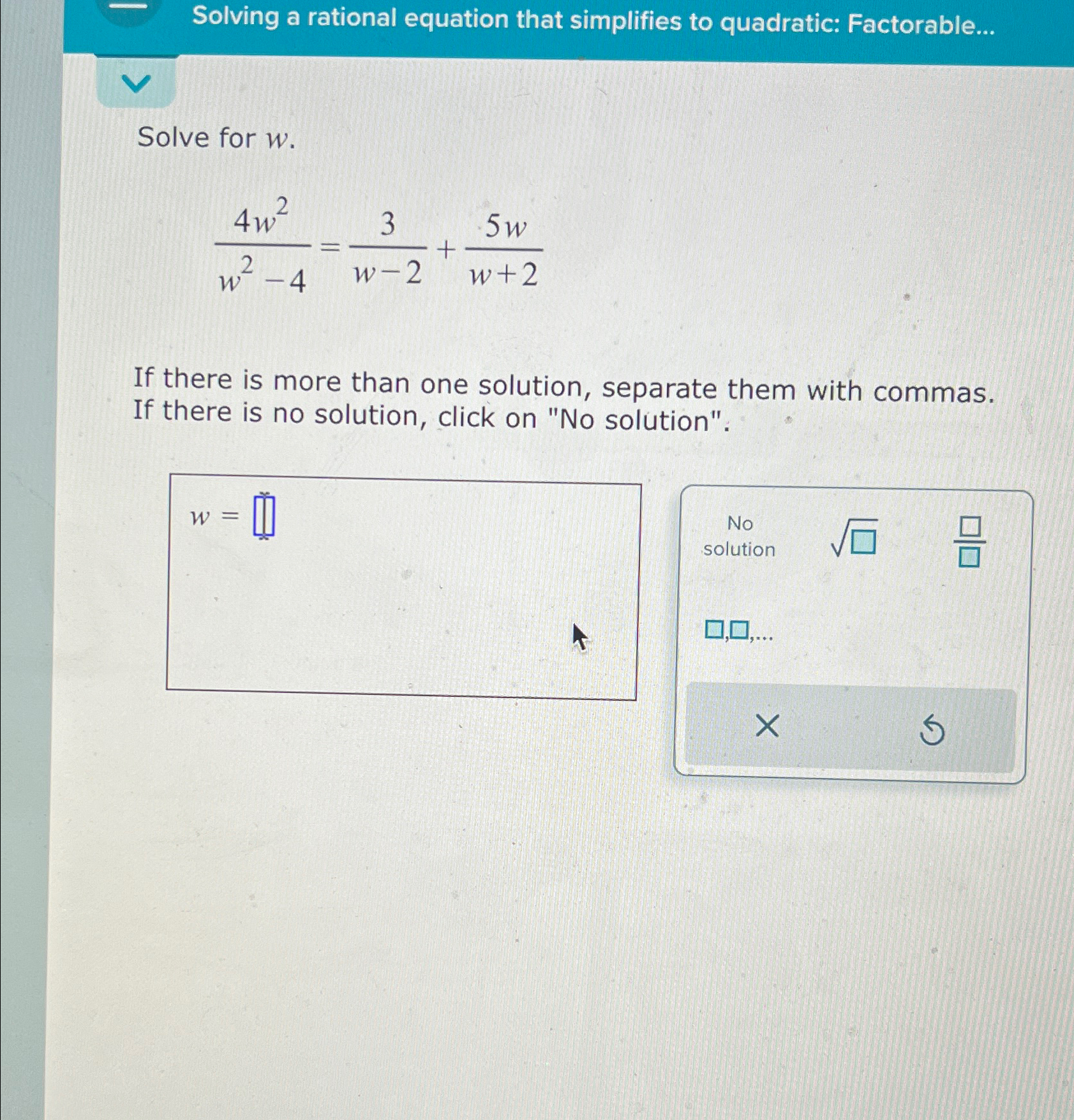 Solved Solving a rational equation that simplifies to | Chegg.com
