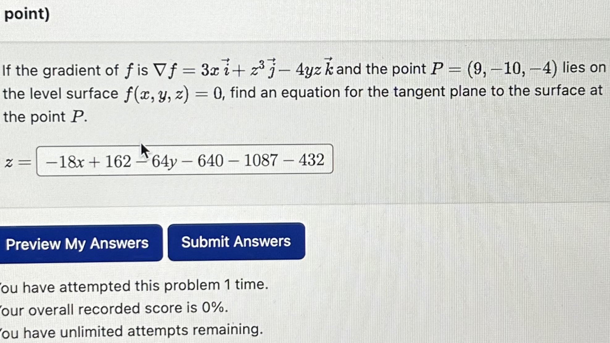 Solved If the gradient of f ﻿is | Chegg.com