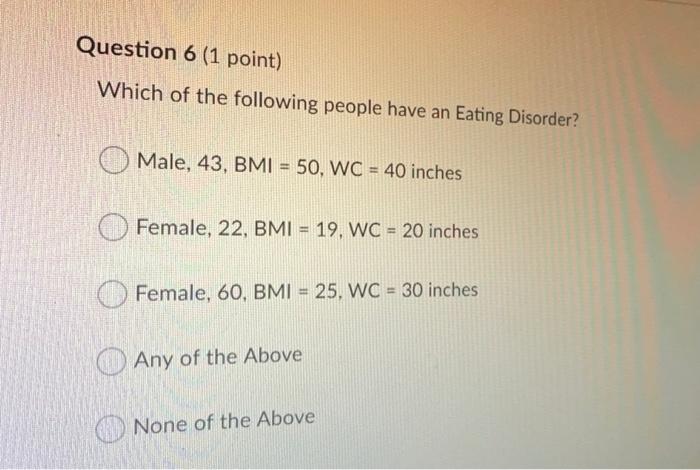 Solved Question 6 1 Point Which Of The Following People Chegg Com