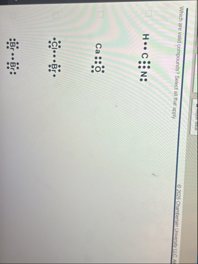 Solved Which are valid compounds? Select all that | Chegg.com