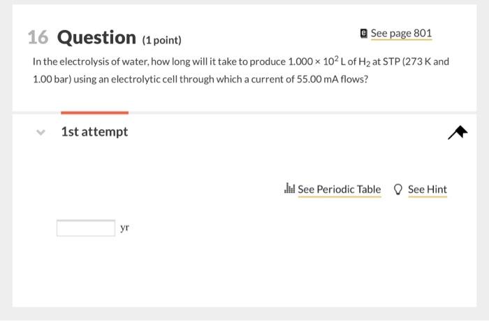 Solved 16 Question (1 point) See page 801 In the | Chegg.com
