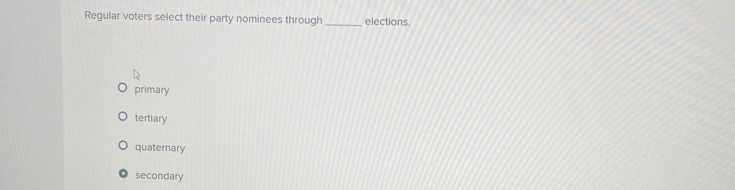 Solved Regular voters select their party nominees | Chegg.com