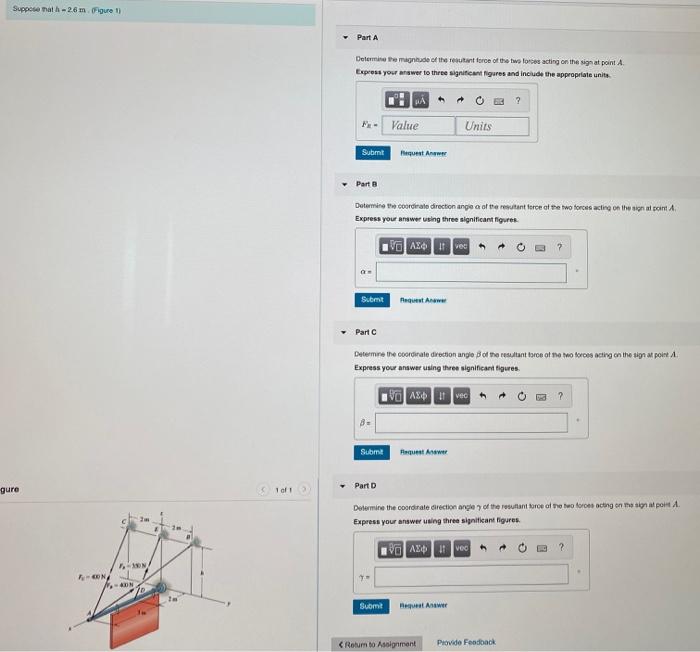 Solved Suppose math - 2.6 m Figure 1) Part A Determine | Chegg.com
