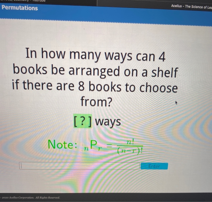 Solved Permutations Acellus The Science of Lea In how many