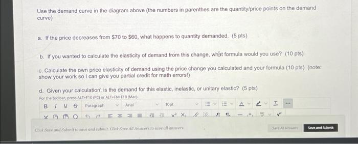 Solved Use the demand curve in the diagram above (the | Chegg.com