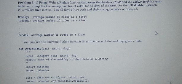 Solved Problem 3.[10 Points Write a Python function that | Chegg.com