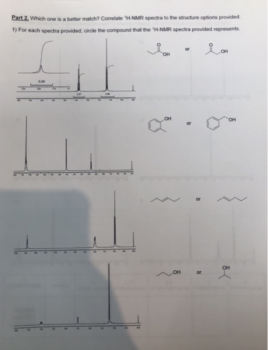 Solved Part 1. Predicting 'H-NMR Chemical Shift And | Chegg.com