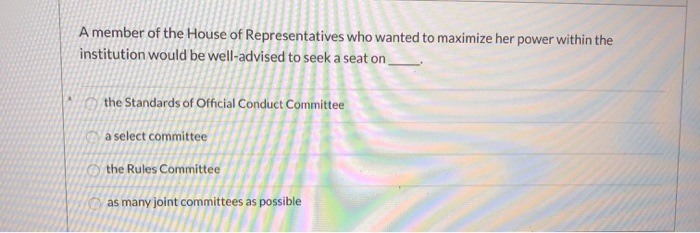Solved: A Member Of The House Of Representatives Who Wante... | Chegg.com