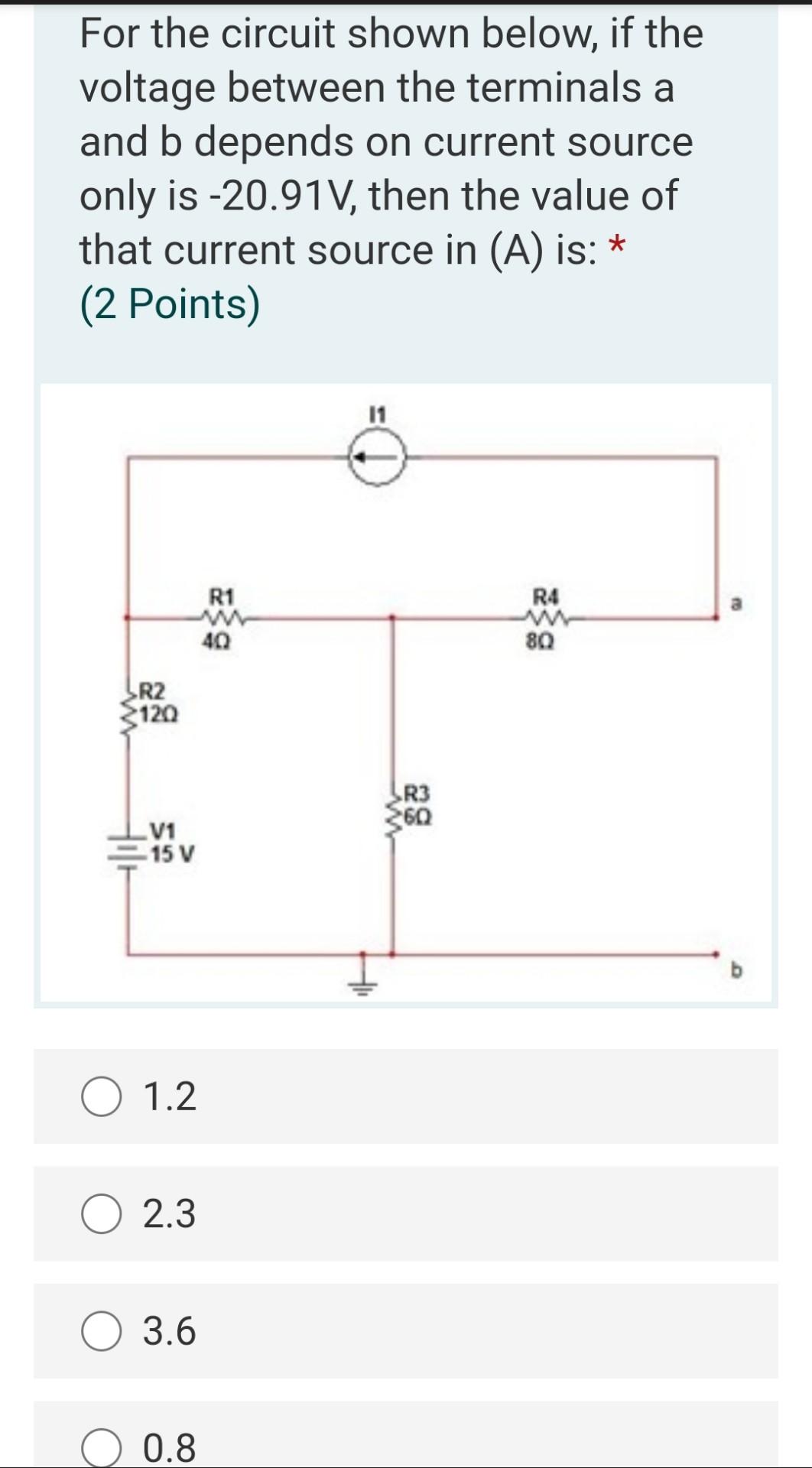 Solved For The Circuit Shown Below, If The Voltage Between | Chegg.com