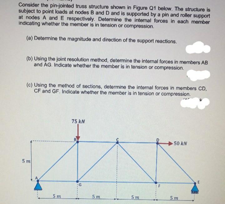 Solved Consider The Pin-jointed Truss Structure Shown In | Chegg.com