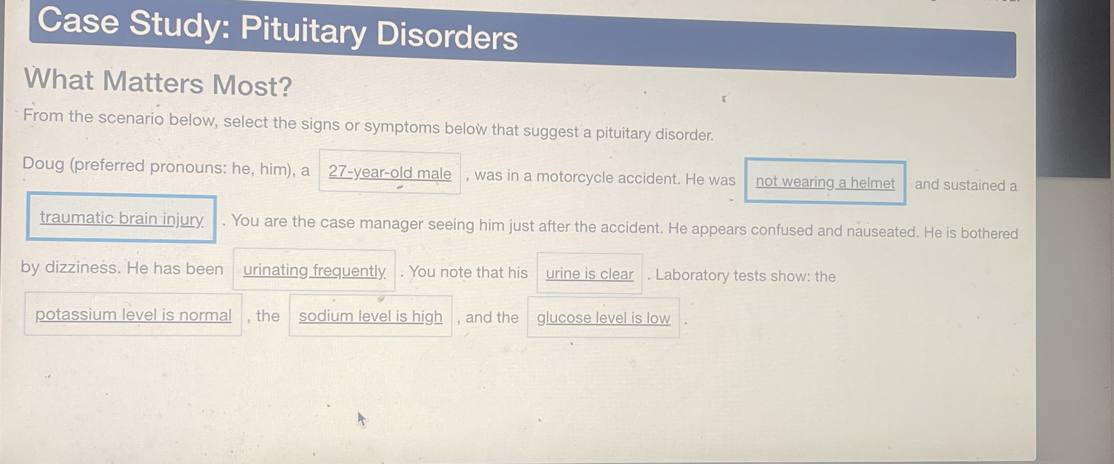 Solved Case Study Pituitary DisordersWhat Matters Most?From