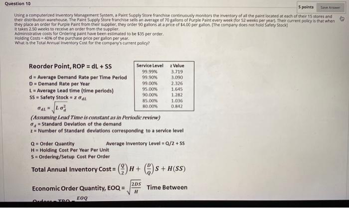 Solved Question 10 5 points Save Answer Using a computerzed | Chegg.com