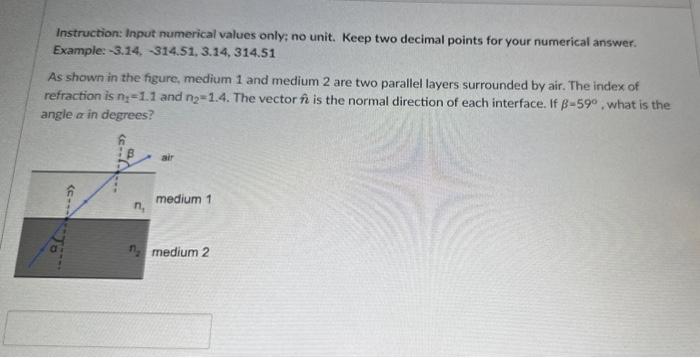 Solved Instruction: Input numerical values only; no unit. | Chegg.com