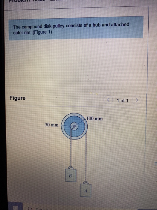 Solved The compound disk pulley consists of a hub and | Chegg.com
