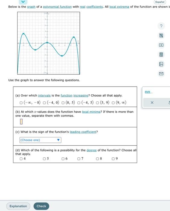 Solved Below is the graph of a polynomial function with real | Chegg.com