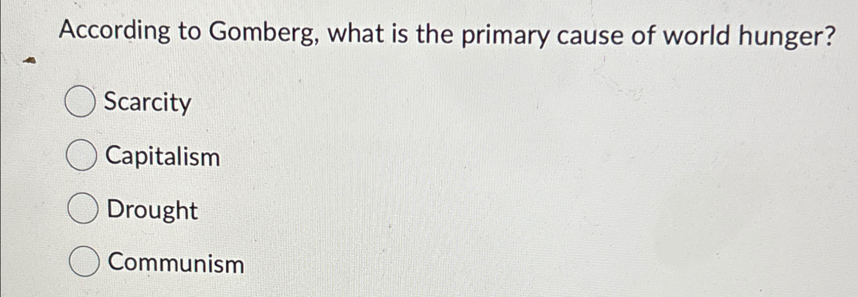 Solved According to Gomberg, what is the primary cause of | Chegg.com