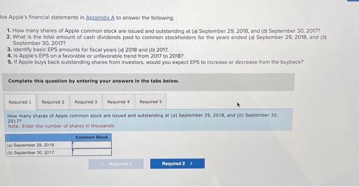 Apple Inc. Notes - continued Selected Financial Data | Chegg.com