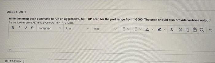 Solved QUESTION 1 Write The Nmap Scan Command To Run An | Chegg.com