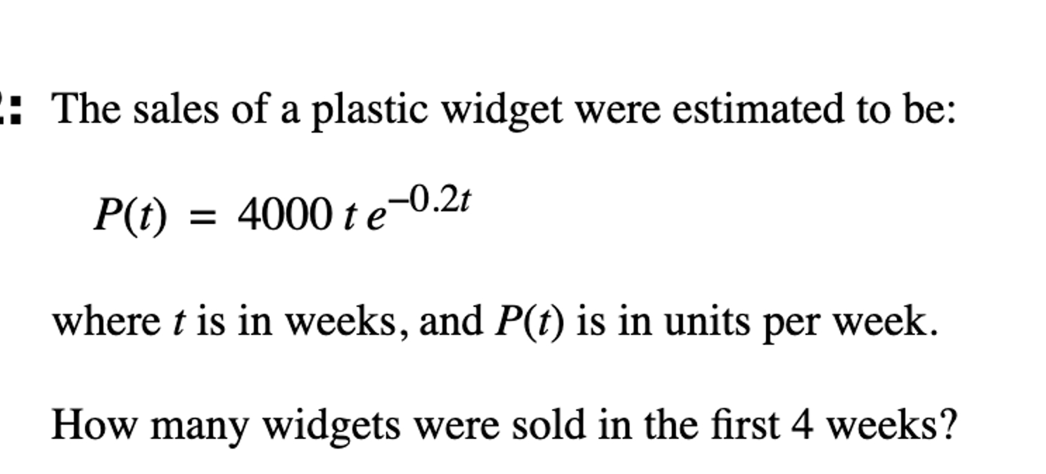 Solved : The sales of a plastic widget were estimated to | Chegg.com