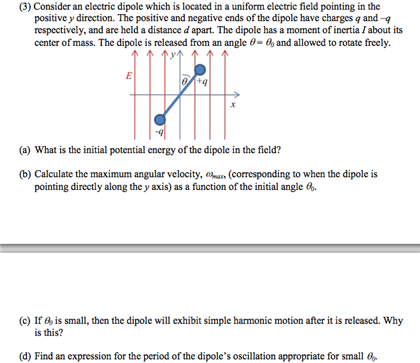 Consider an electric dipole which is located in a | Chegg.com