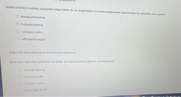 Solved Which practice involves purposeful steps taken by an | Chegg.com