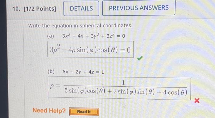 Solved PLEASE SHOW HOW TO DO PART B ONLY. 10. [1/2 Points] | Chegg.com