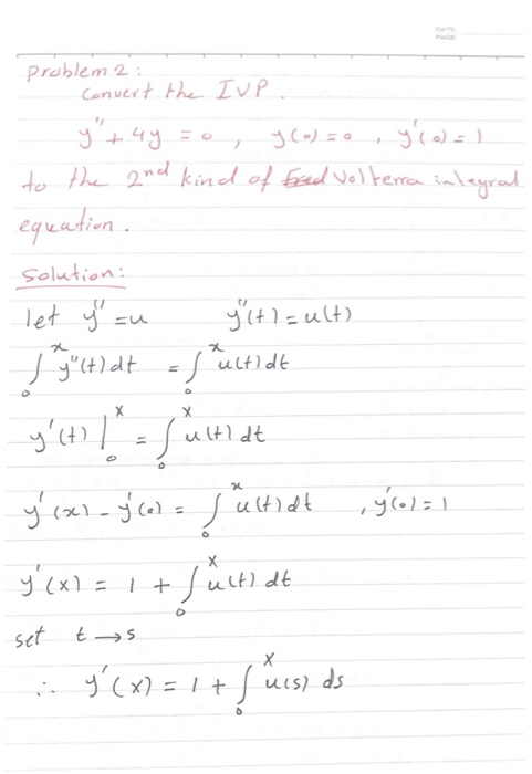 Problem2 Convert The Following Initial Value Problem Chegg Com