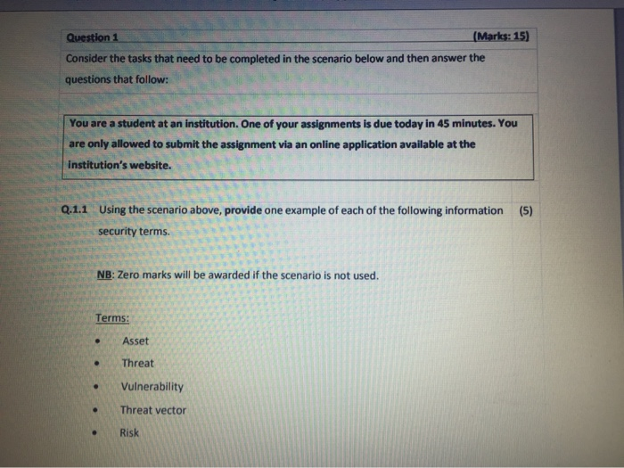 Solved Question 1 (Marks: 15) Consider the tasks that need | Chegg.com