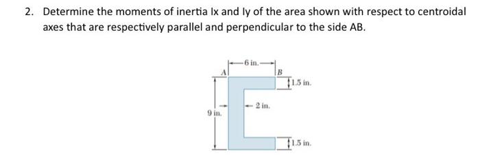 Solved Determine the moments of inertia Ix and ly of the | Chegg.com