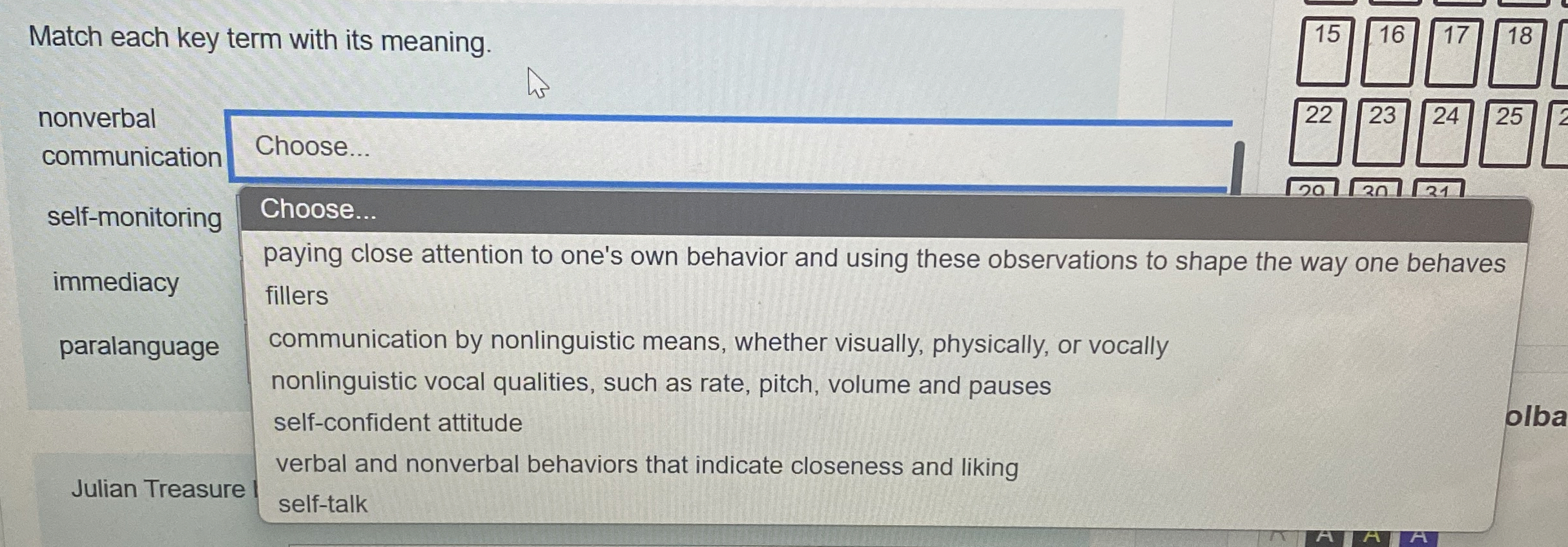 Solved Match each key term with its meaning.nonverbal