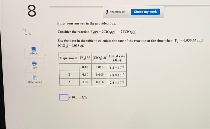 Solved 8 3 attempts left Check my work 10 points Enter your | Chegg.com