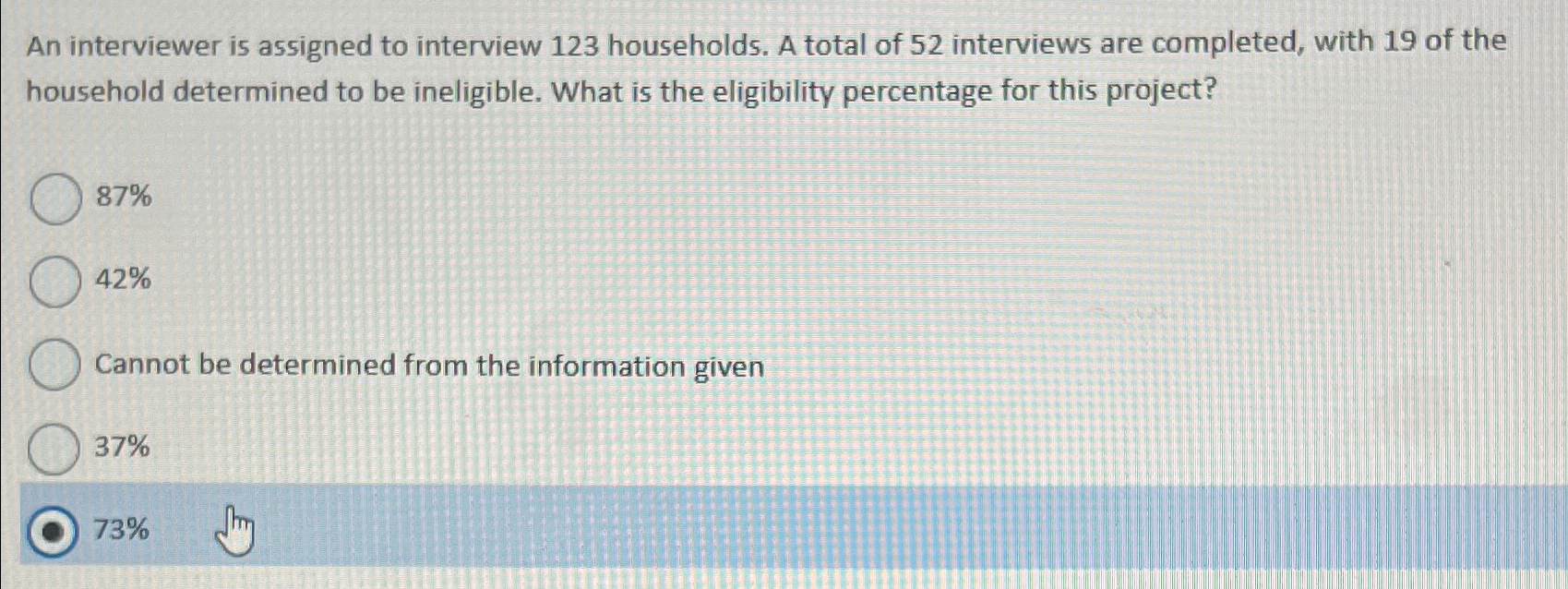 Solved An interviewer is assigned to interview 123 | Chegg.com